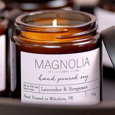 Lavender & Bergamot Scented Candle - 96g - Magnolia the Florist