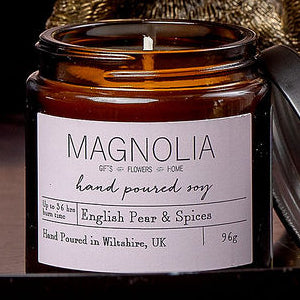 English Pear & Spices Scented Candle - 96g - Magnolia the Florist