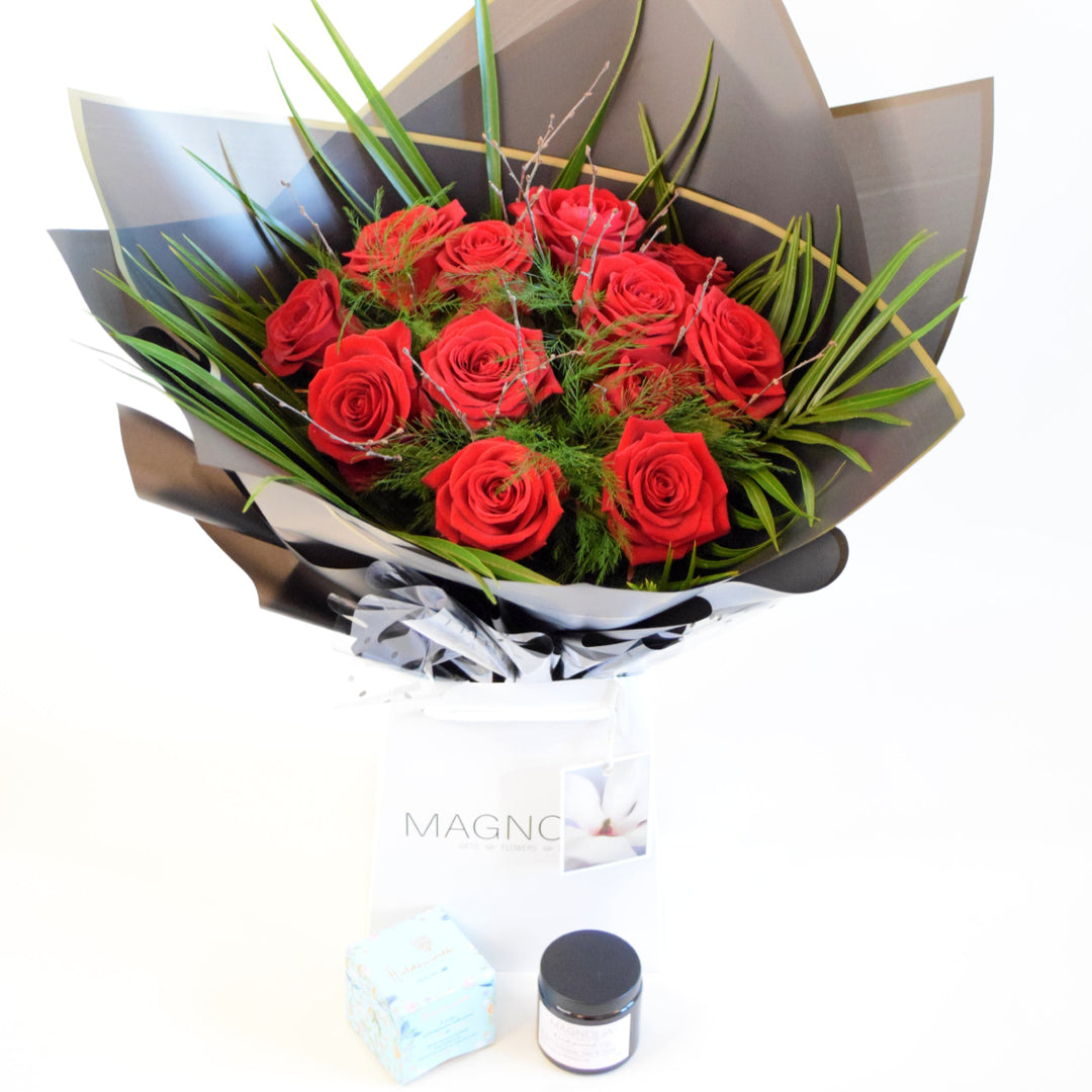 True Love Hand-Tied Bouquet Gift Set