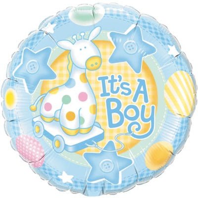 Baby Boy Foil Balloon - Magnolia the Florist Greet the newest arrival with this Baby Boy Foil Balloon. Its large size and charming design make it perfect for celebrating any little one. This balloon is crafted out of foil and is sure to be the highlight of the occasion.