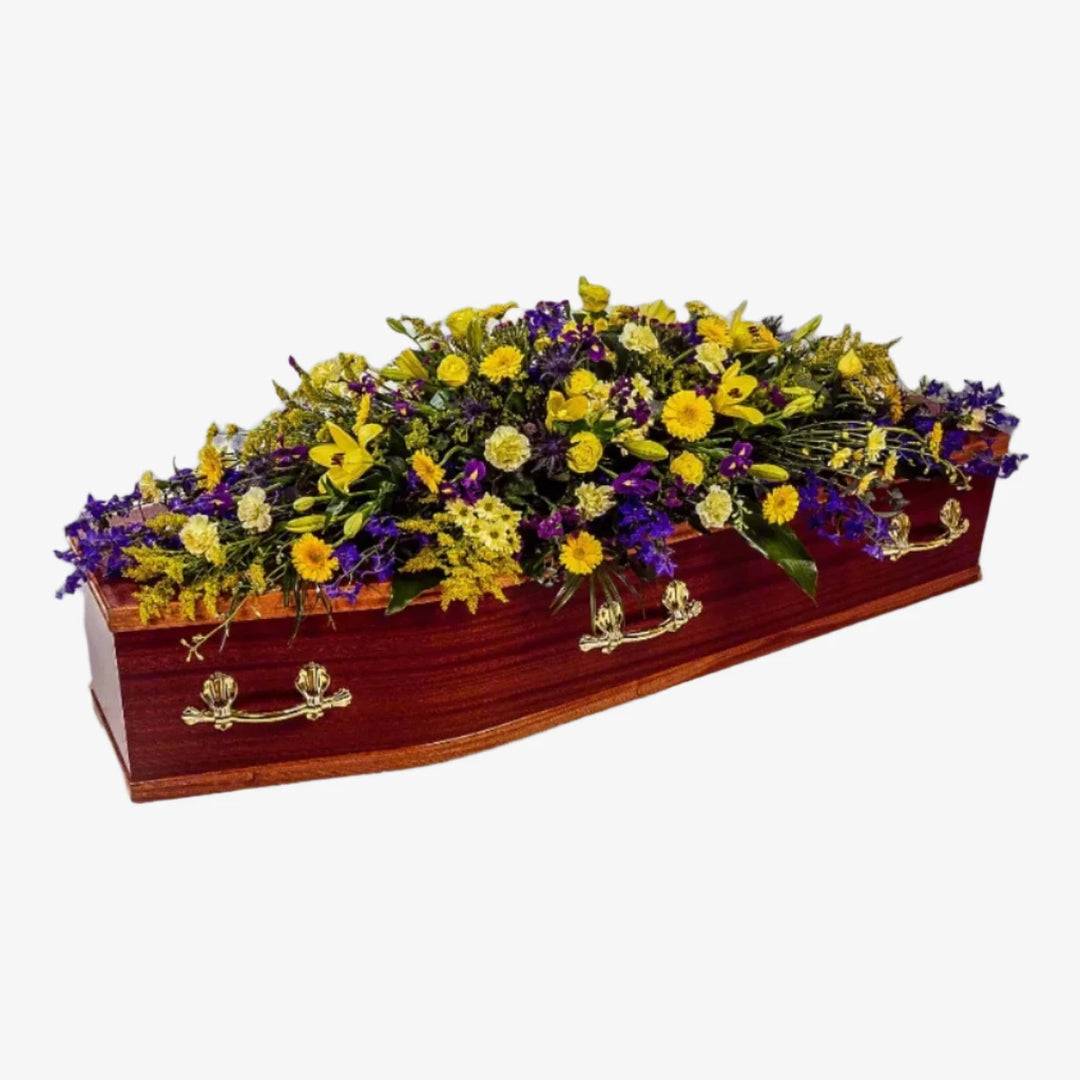 Purple & Yellow Casket Spray - Magnolia the Florist