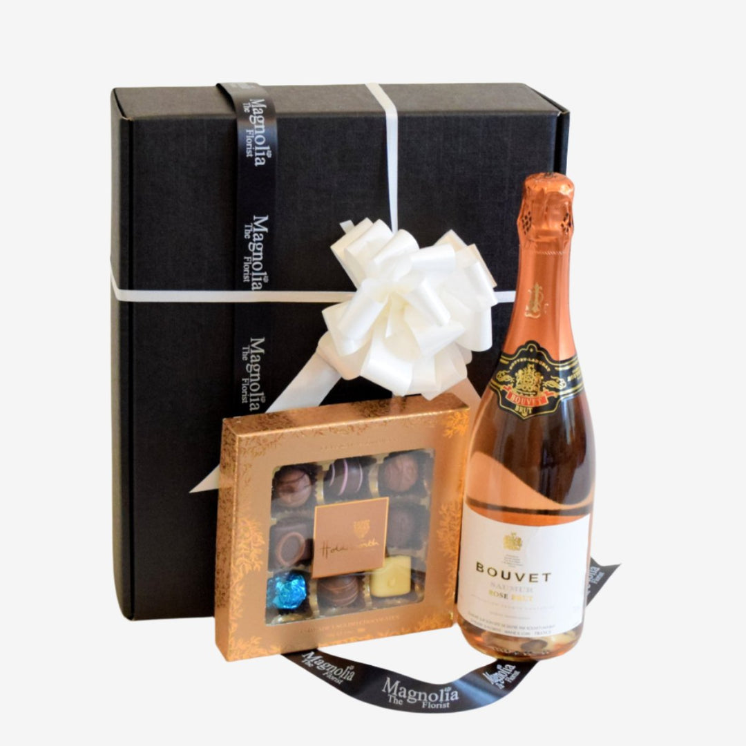 Sparkling Rose and Chocolate Gift Box - Magnolia the Florist